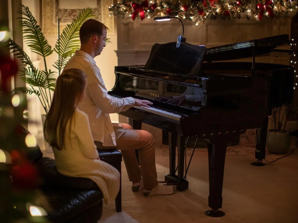 A private piano lesson at home