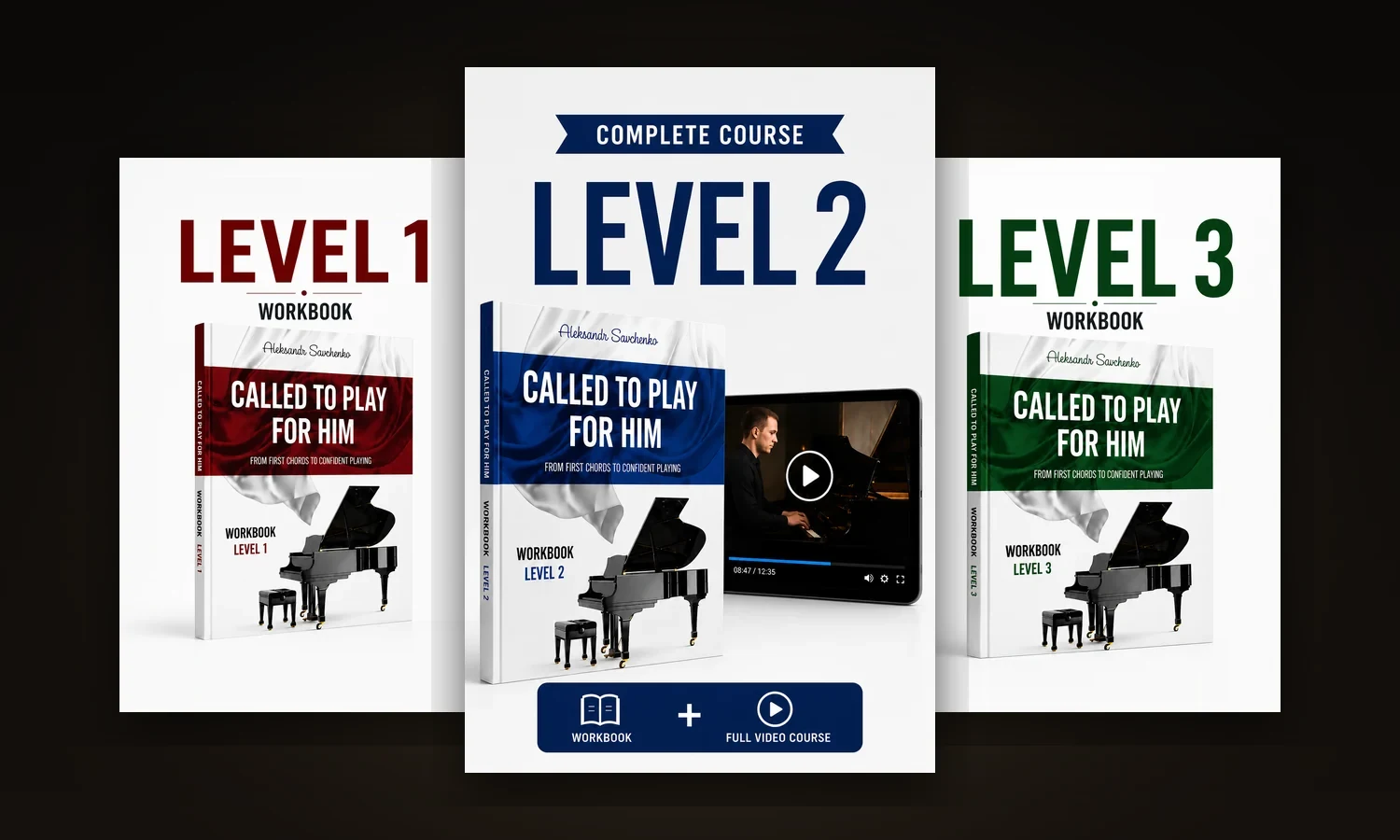 Called to Play for Him - workbooks for levels 1-3 and the full video course